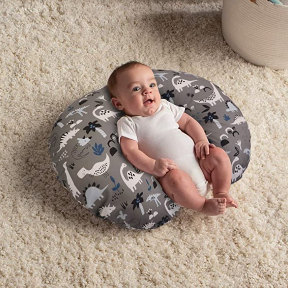Gray Dinosaurs Boppy - Original Nursing Pillow